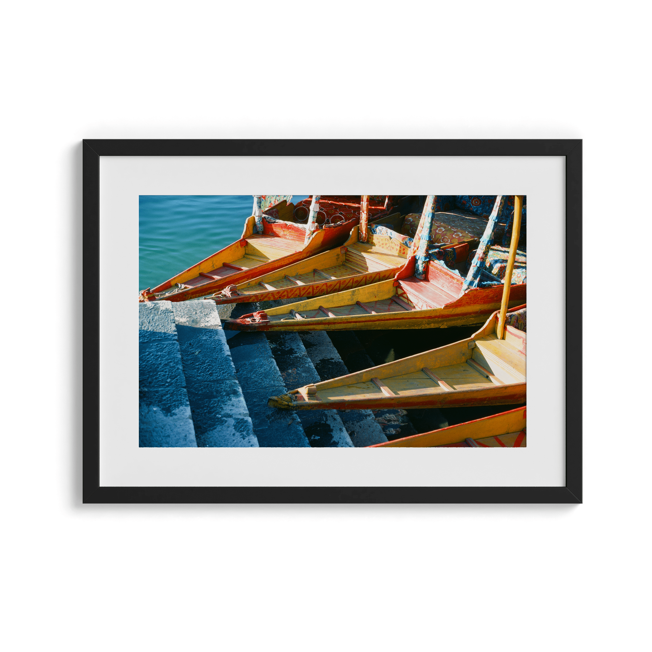 Shikara River Boats - India 1972 Photograph