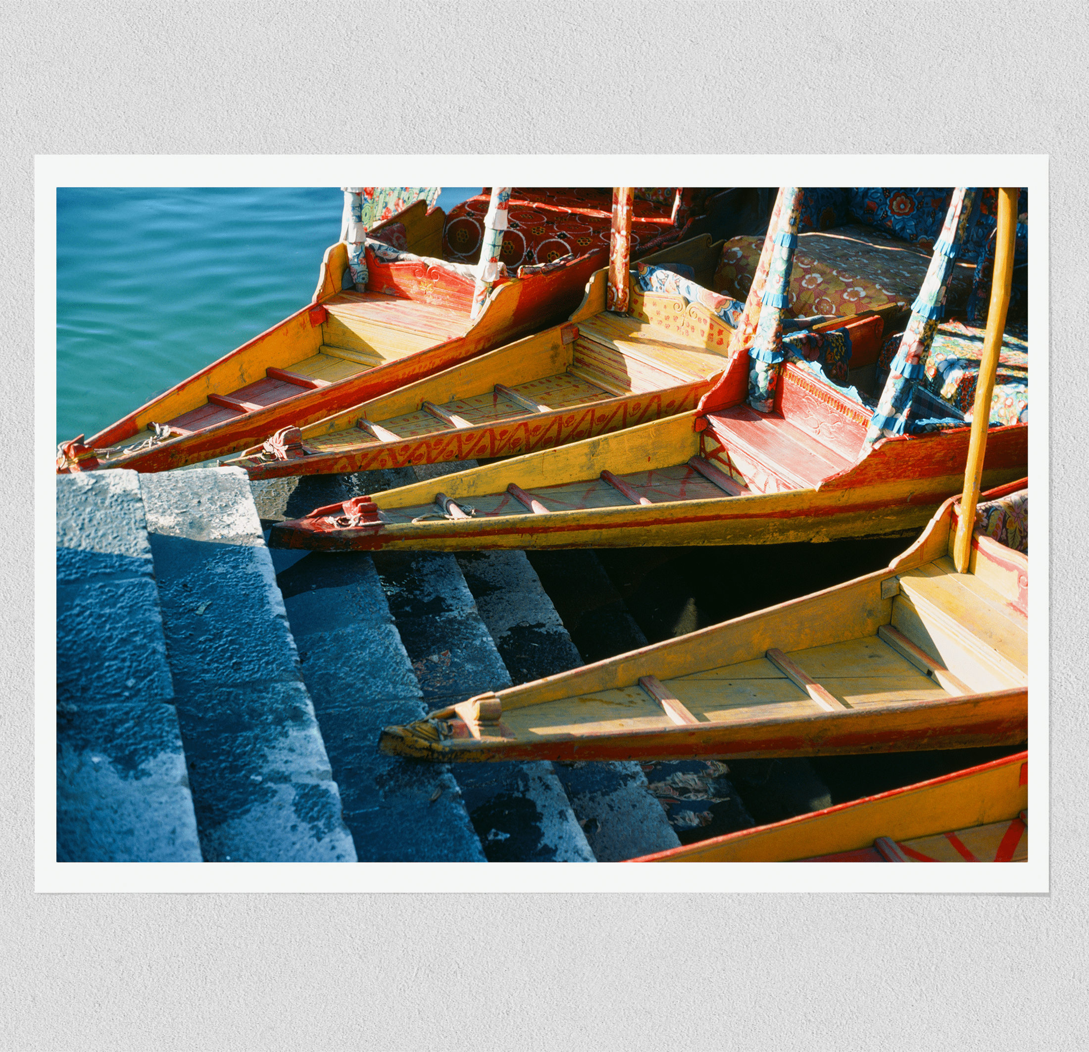 Shikara River Boats - India 1972 Photograph