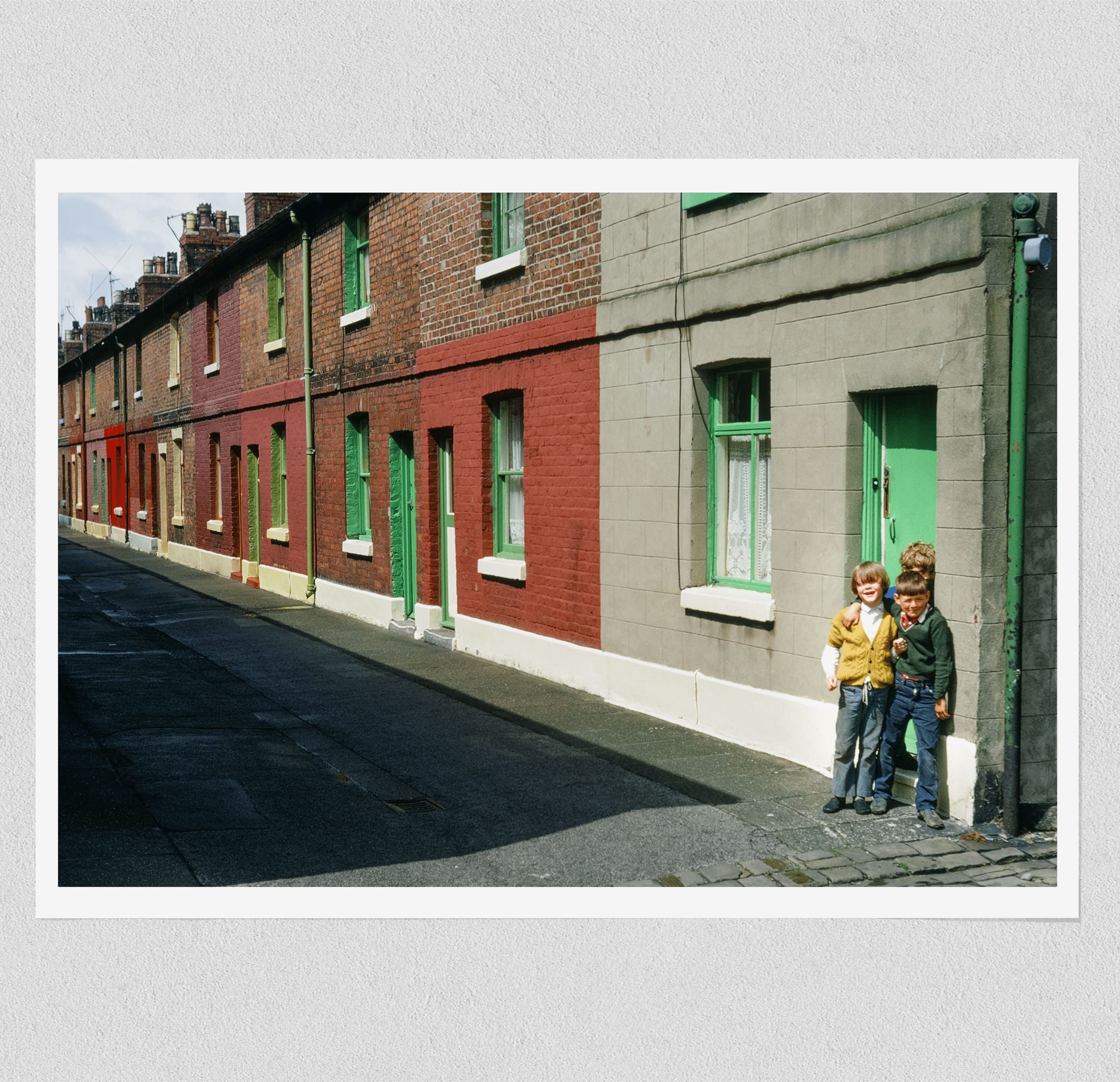 Three Boys and Their Street - England 1975 Photograph