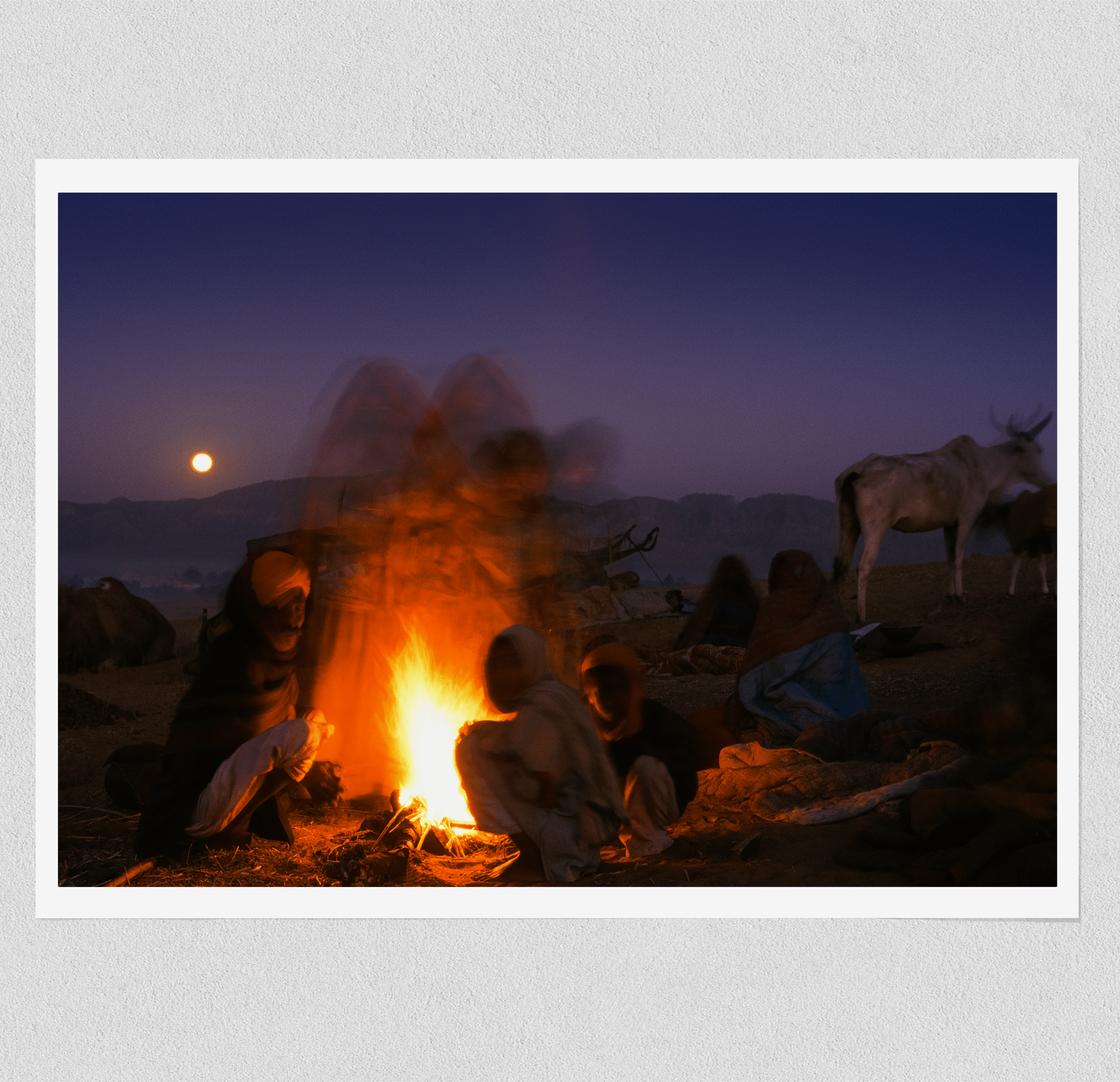 Tribal Lands At Night - India 1978 Photograph