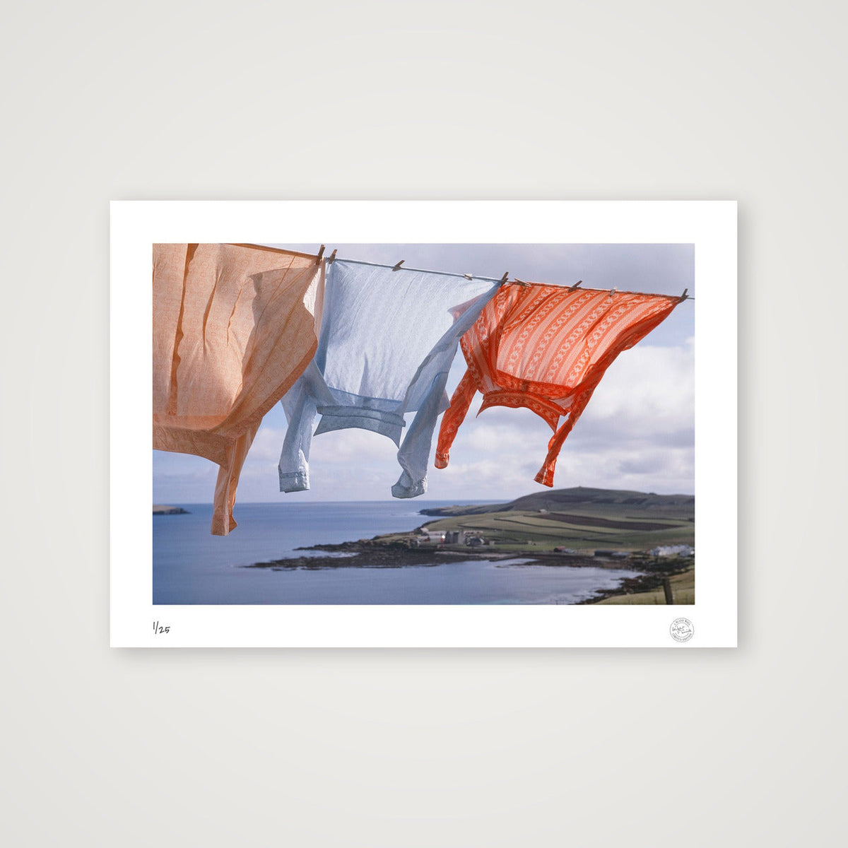 Three Shirts on the Line (1963) - Unknown Location — 59×42cm, 23×17" Print only
